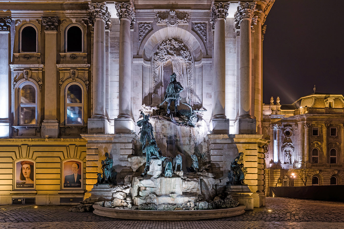 Matthias Fountain in Buda Castle at night #47