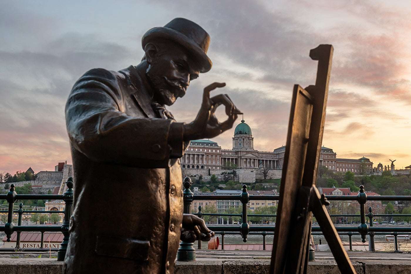 Statue of Ignác Roskovics with Buda Castle #50