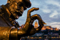 Budapest – Ignác Roskovics's statue with Buda Castle | Fine Art Giclée Photo Print and Wall Art
