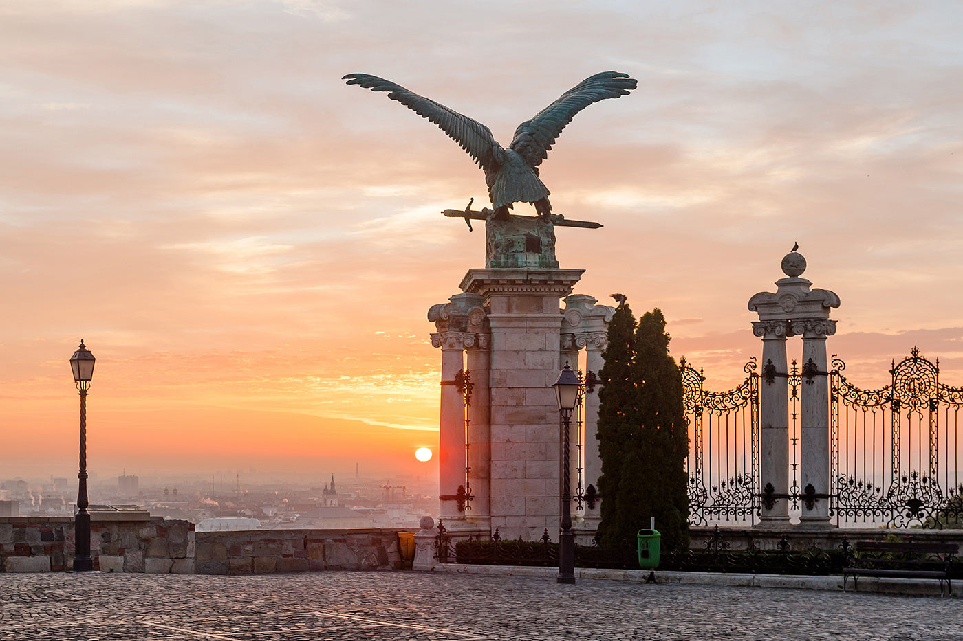 Turul Bird Statue at Sunrise in Buda Castle #71