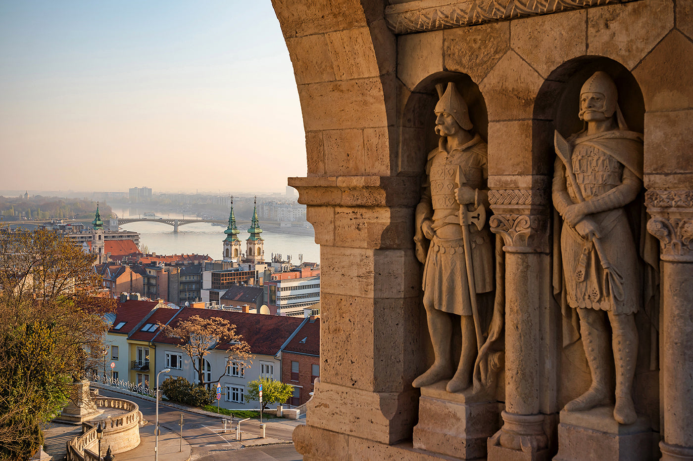 Statues of Árpád-era warriors on the Fisherman's Bastion #126