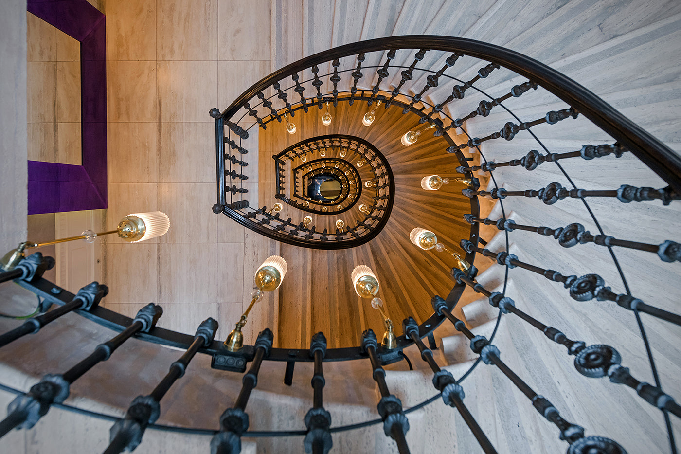 Spiral staircase at Aria Hotel #175