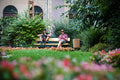 Young people on mobile phones at Lövölde Square #193