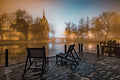 Foggy Vajdahunyad Castle in winter #351