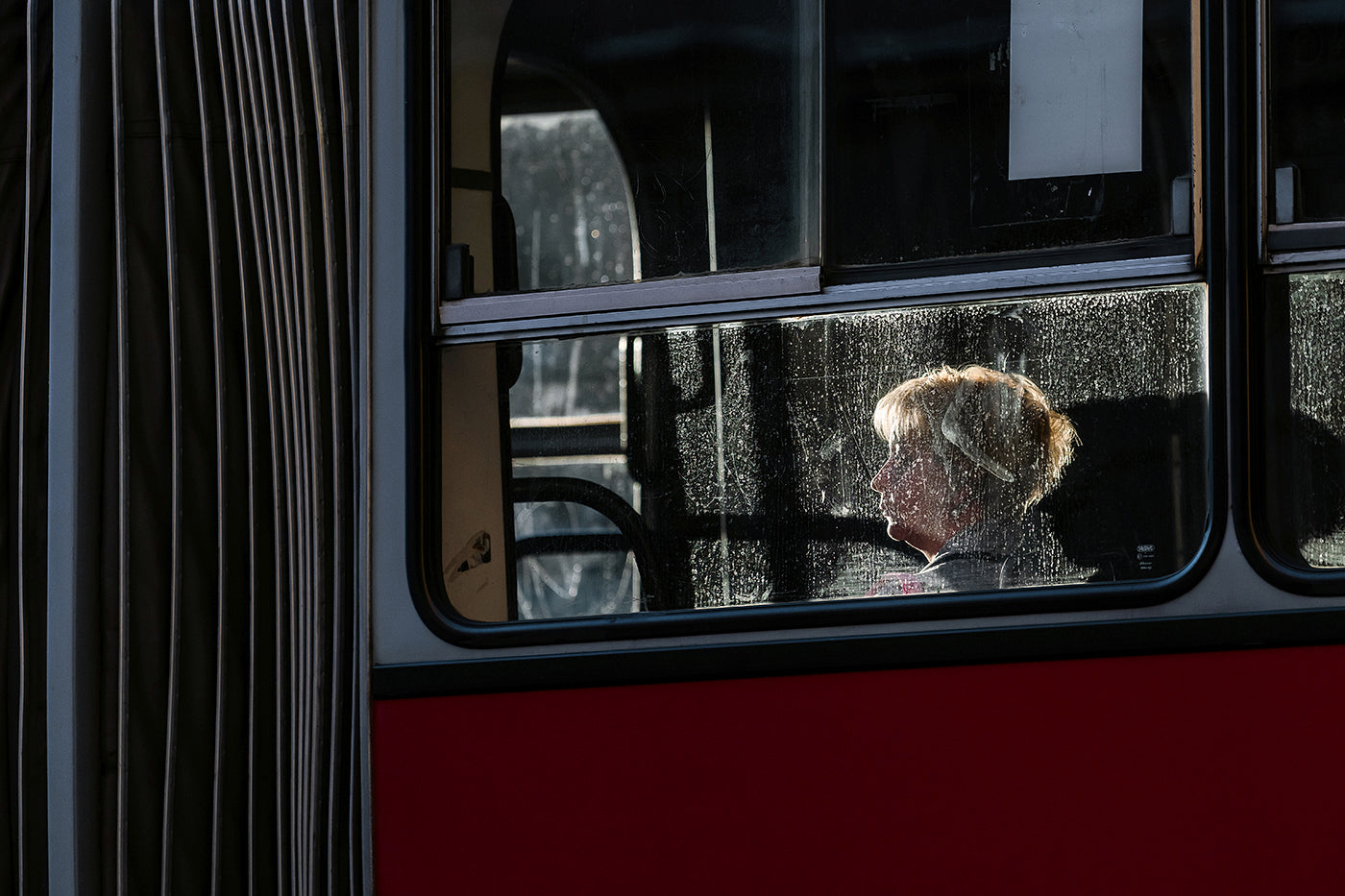 Passenger on trolleybus #518