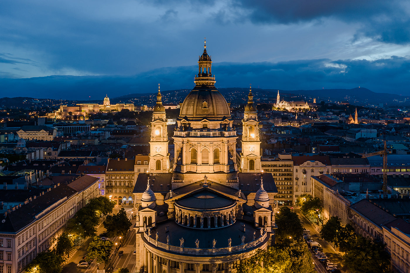 Basilica and Budapest with drone #632