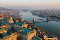 Buda Castle and the Chain Bridge with drone #643