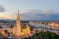 Matthias Church at sunset with drone #667