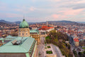 Buda Castle at sunrise with drone #673