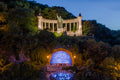 Gellért Statue and the Waterfall at Night with Drone #694