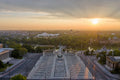 Heroes' Square and City Park at sunrise with drone #727