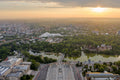 Heroes' Square and City Park at sunrise with drone #728