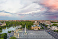 Heroes' Square at sunset with drone #731