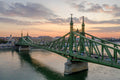 Liberty Bridge at sunrise with drone #786