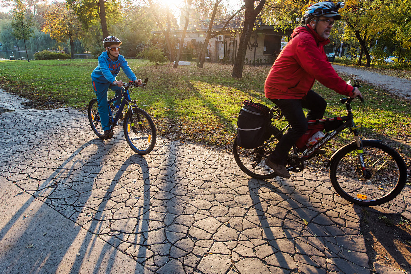 Cyclists in the City Park in autumn #1226
