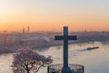 Cross on Gellért Hill at sunrise #1385