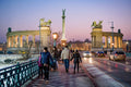 Heroes' Square at sunset in winter #1442