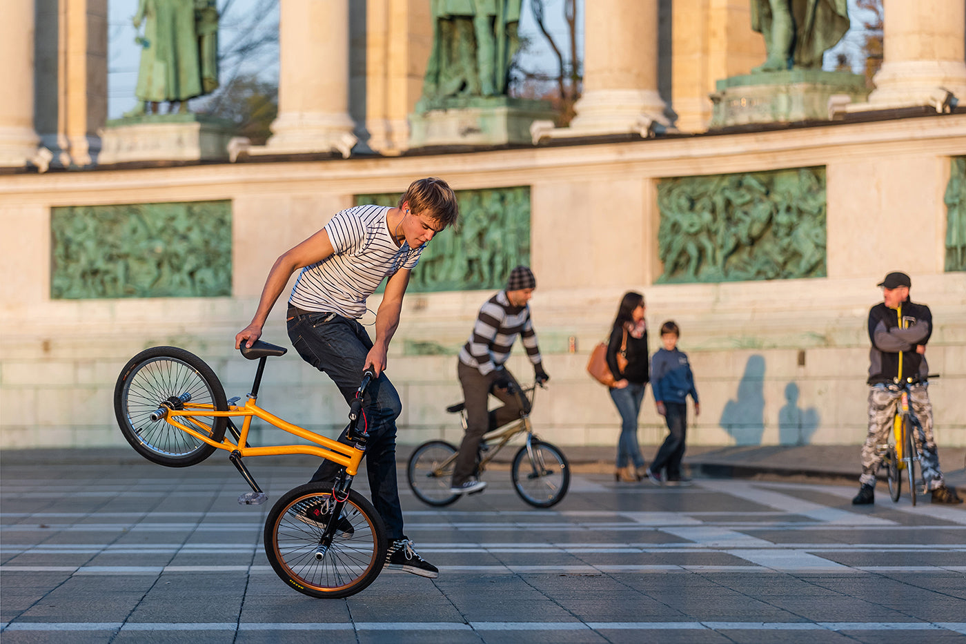 Cyclist on Heroes' Square #1449