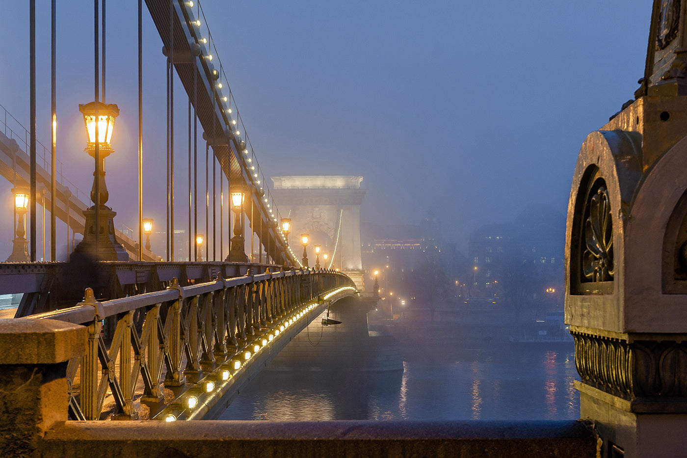 Foggy Chain Bridge at night #1573