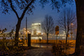 Foggy Chain Bridge from the Buda side at night #1575