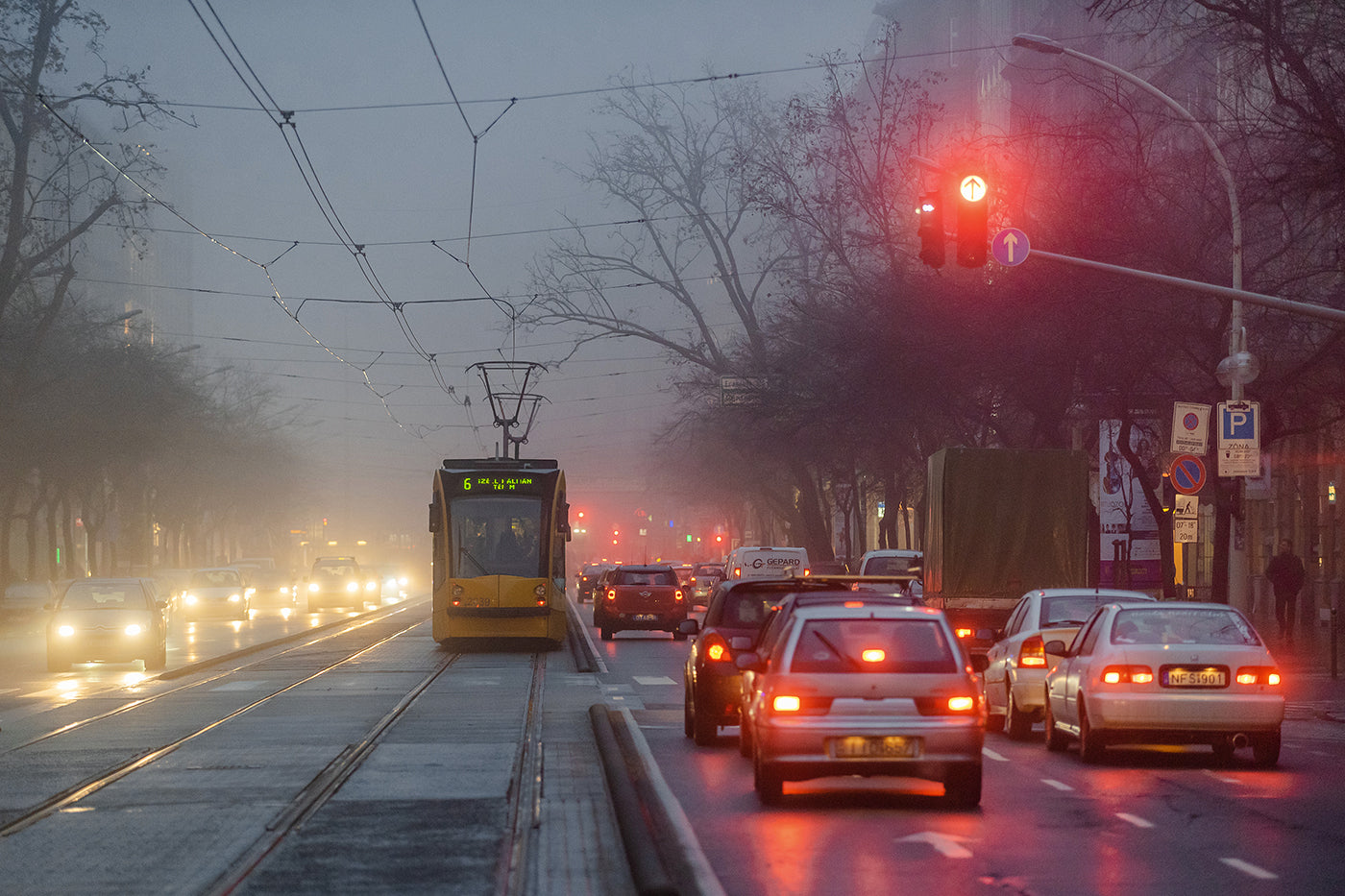 Foggy Grand Boulevard at night #1581
