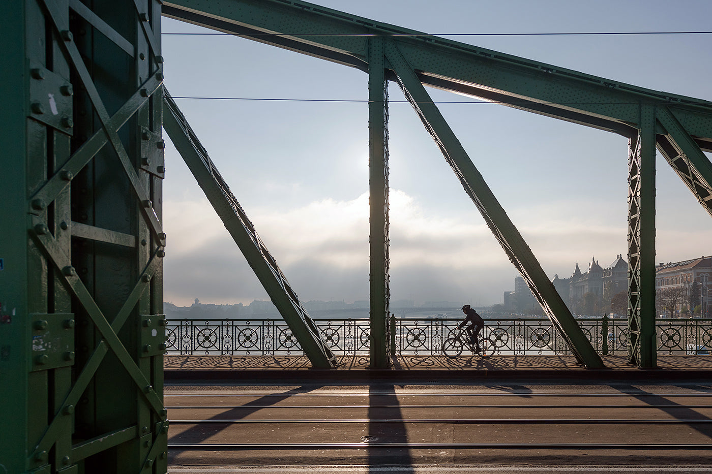 Cyclist on Liberty Bridge #1681
