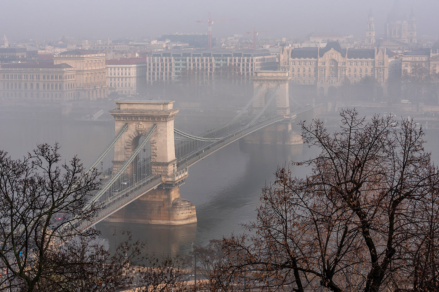 Foggy Chain Bridge from Buda Castle #1868