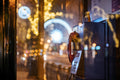 Phone booth on Andrássy Avenue at Christmas #1902