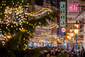 Váci Street from Vörösmarty Square in Christmas lights #1920