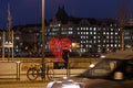 "Thank you" heart at Batthyány Square in the evening #1966