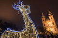 Reindeer decorated with Christmas lights on Batthyány Square #1972