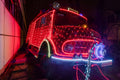 Fire truck decorated with Christmas lights at the 2nd District Fire Department #1980