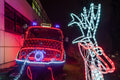 Fire truck decorated with Christmas lights at the 2nd District Fire Department #1981