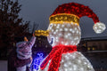Light snowman in Millenáris Park #2045