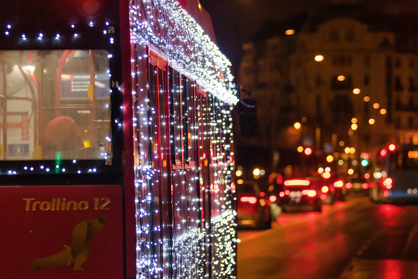 Christmas trolleybus on the Ring Road #2072