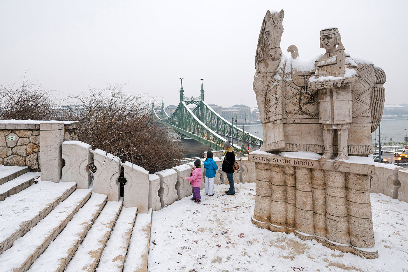 Statue of Saint Stephen on the snowy Gellért Hill #2267