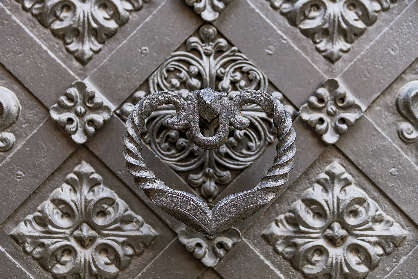 Doorknob on the gate of the Church of Our Lady of Mount Carmel in Budapest #2382