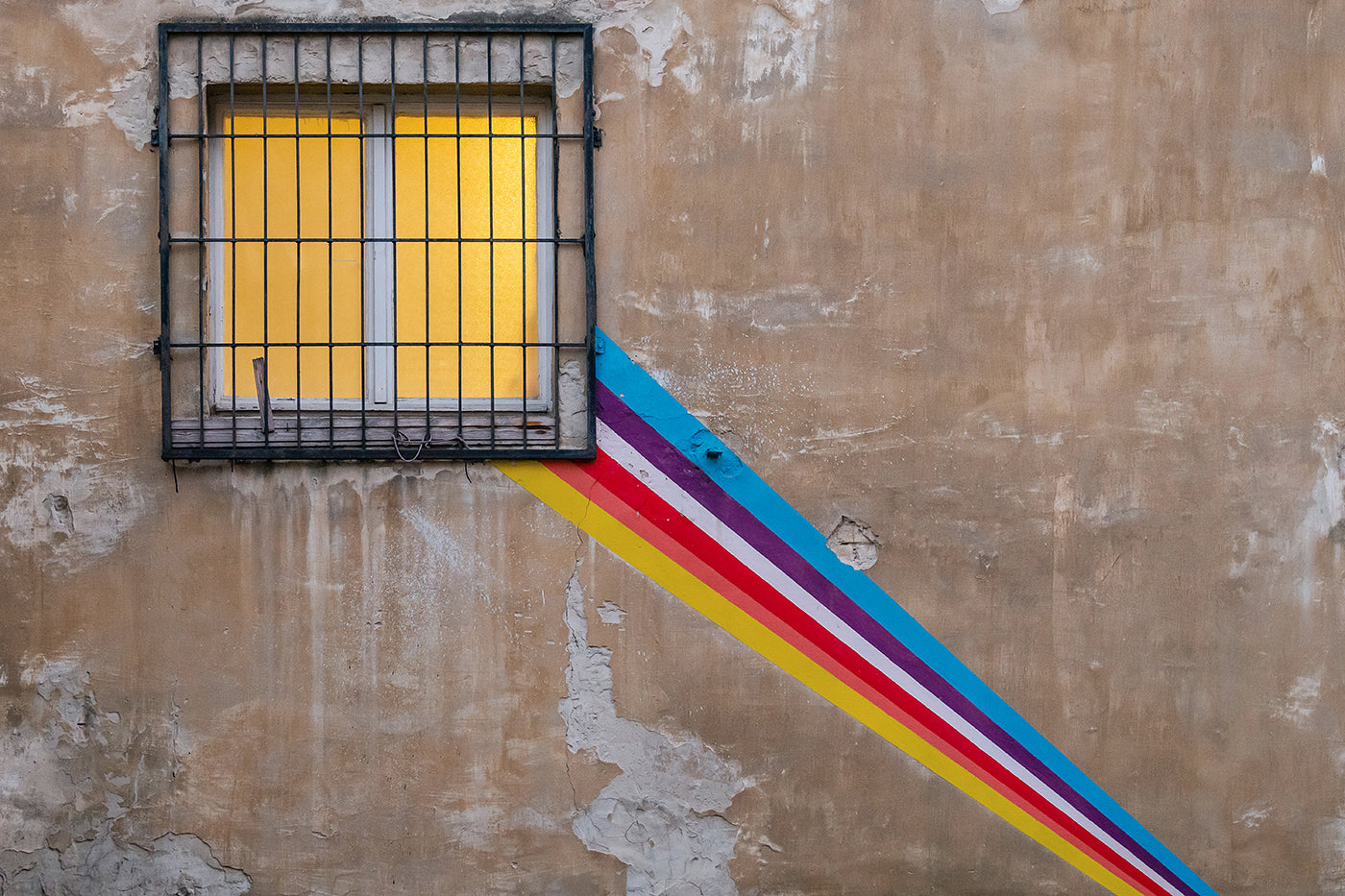 Rainbow street art at Cifra Palace Playground #2452