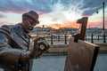 Statue of Ignác Roskovics at sunset #2804
