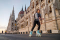 Roller skater on the lower quay at the Parliament #2853