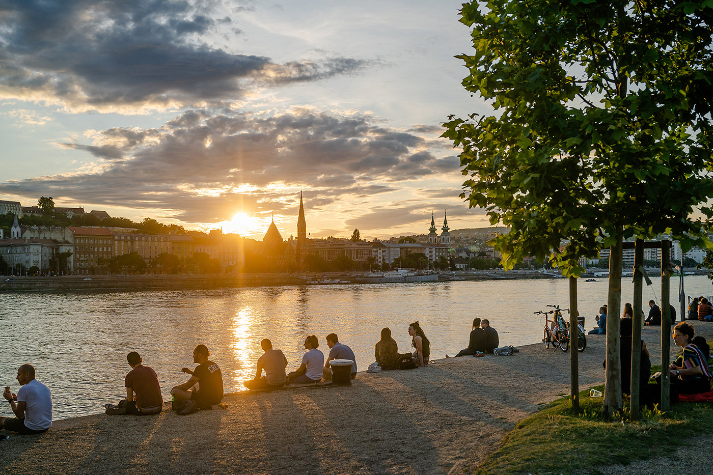 Danube riverside atmosphere at sunset #2860