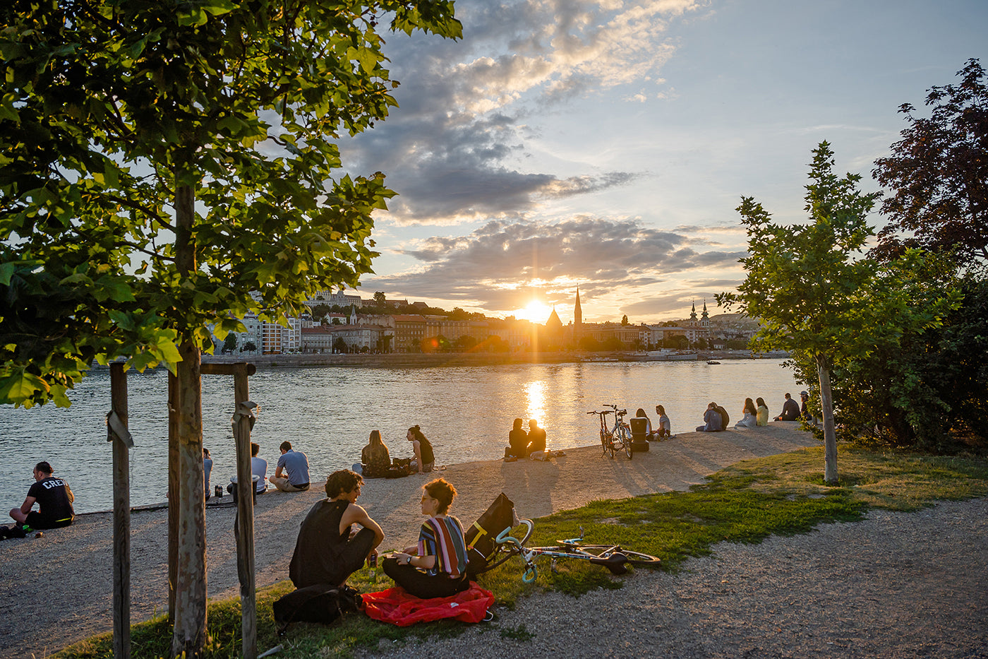 Danube riverside atmosphere at sunset #2861