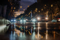 Christmas lights on Andrássy Avenue after the rain #3005