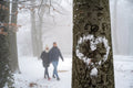 Hikers on the snowy Normafa #3062