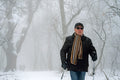 Hiker on the snowy Normafa #3068