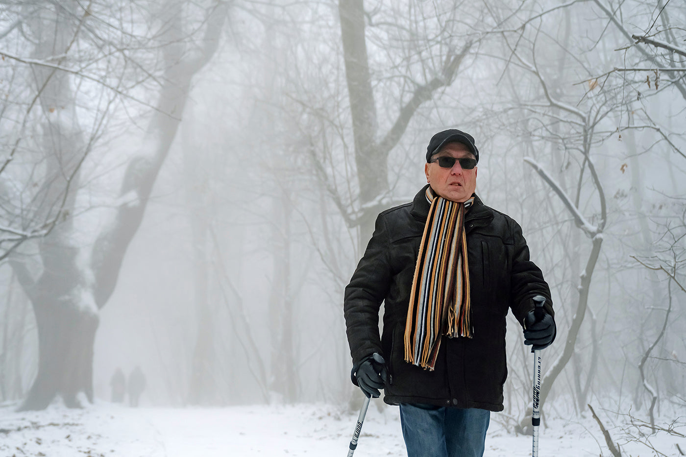 Hiker on the snowy Normafa #3068