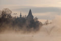 Vajdahunyad Castle at sunrise in winter #3141