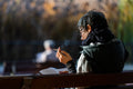 Reading Girl at Bottomless Lake #3336