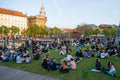 Sitting on the grass in Erzsébet Square #3374