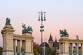 Heroes' Square and Vajdahunyad Castle at sunset #3423